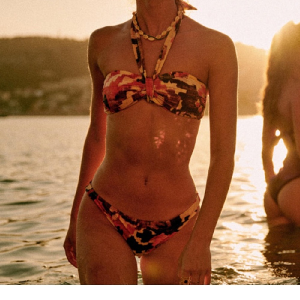 Sezane palmera bikini swimsuit set small